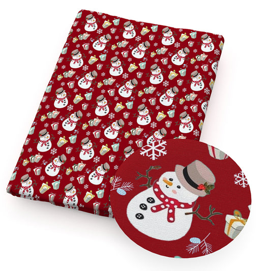 christmas snowman fabric