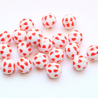 5pcs Heart Silicone Beads - Versatile DIY Crafting Set for Earrings, Necklaces, Keychains & More