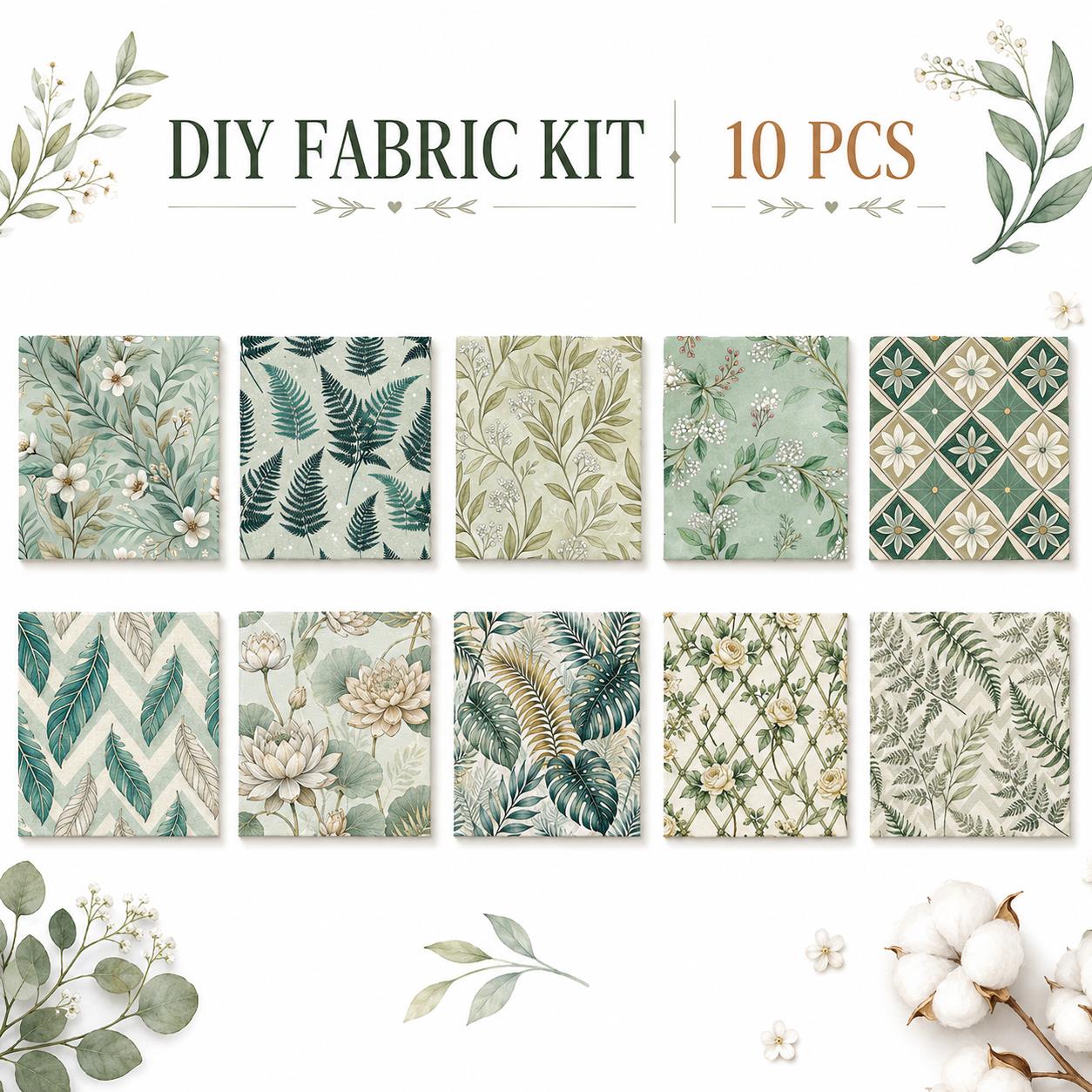 10pcs Charm Pack Set Floral Vintage Style Pattern Handmade DIY with Rich Color and Texture Elements 100% Polyester Patchwork in 10 Design Styles Suitable for Patchwork DIY Craft Projects DIY Wallet Making Gift Giving Bag Making Mother'S Day Gift