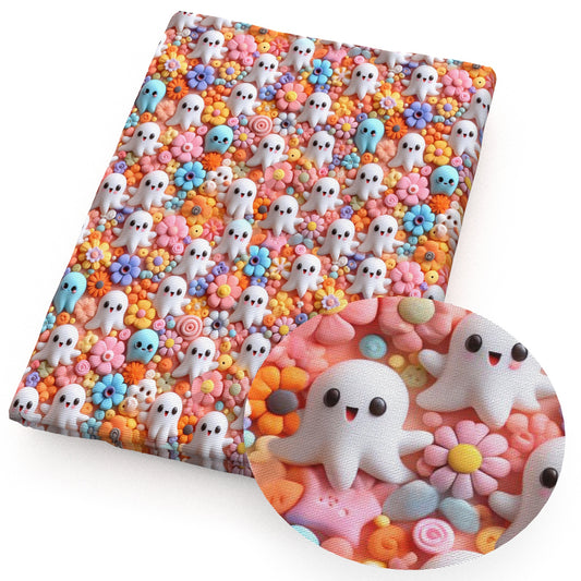 skull ghost skeleton bones flowerfloral halloween fabric