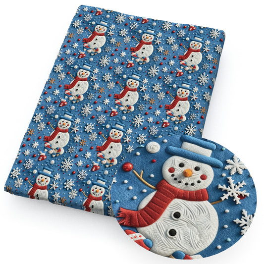 snowman christmas day imitation embroidery series fabric