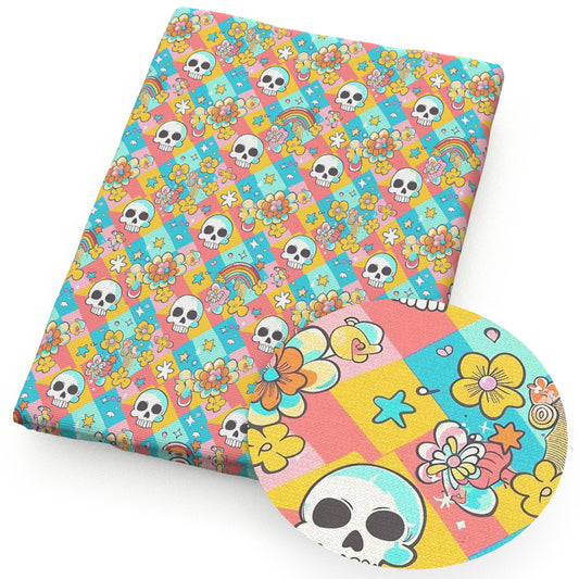 halloween skull ghost skeleton bones fabric