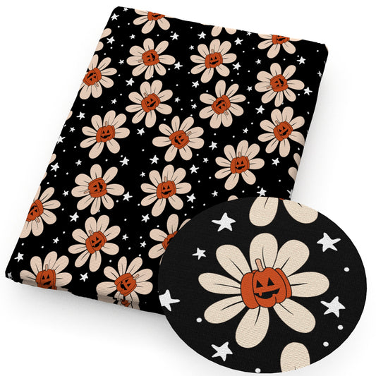 halloween flowerfloral pumpkin fabric