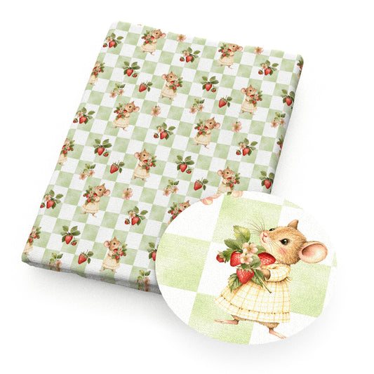 strawberry mouse plaid grid fabric