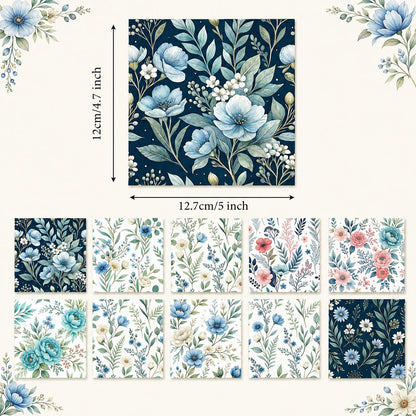 10Pc/Set Flower Series Daisy Leaves Fat Quarter Fabric, Pre-Cut Square Fabric Assort, Fabric Set, Craft Fabric, Handmade DIY Patchwork Fabric,Home Quilting Sewing Fabric, Packaging Fabric, Scrapbooking Craft Hobbyist