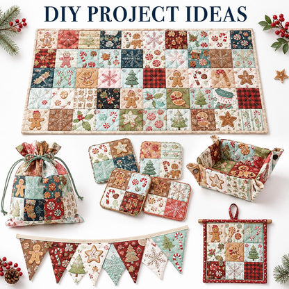 10Pc/Set Christmas Series Lollipop Stripe Plaid Star Crutch Cake Fat Quarter Fabric, Pre-Cut Square Fabric Assort, Fabric Set, Craft Fabric, Handmade DIY Patchwork Fabric,Home Quilting Sewing Fabric, Packaging Fabric, Scrapbooking Craft Hobbyist