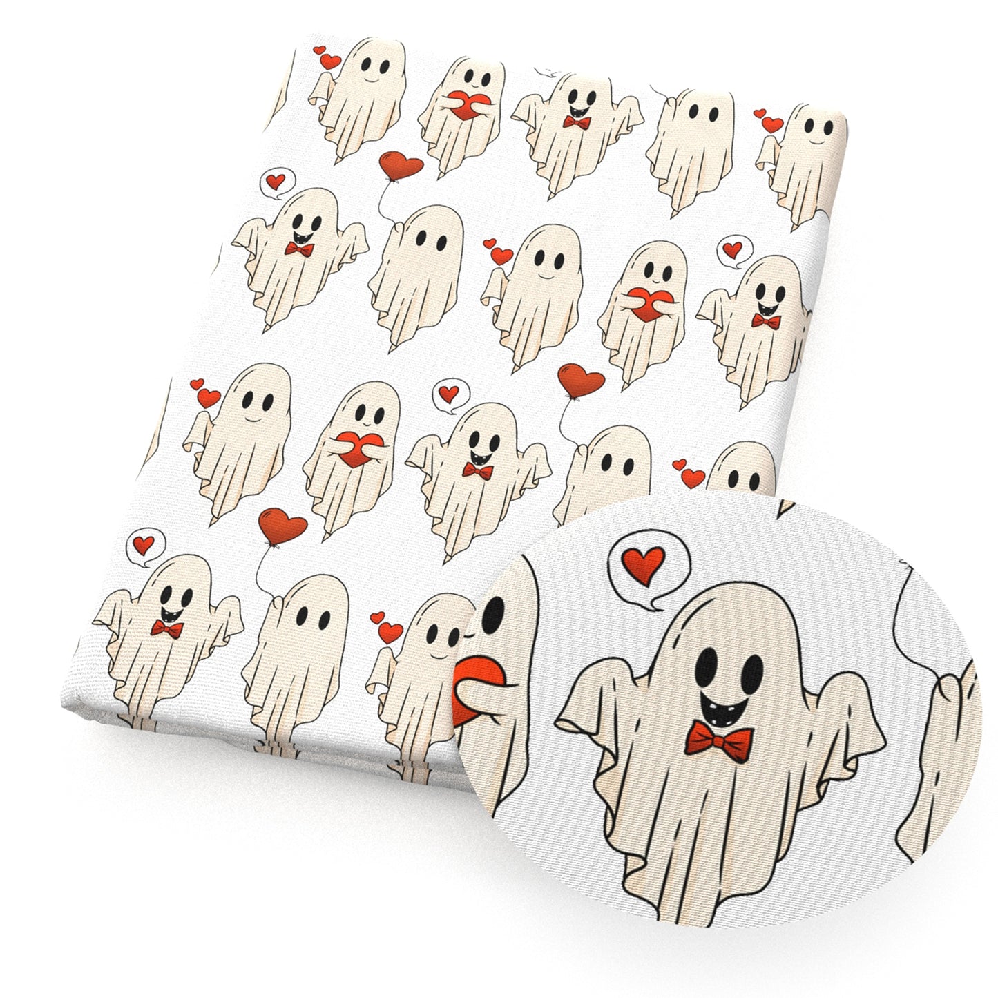 halloween skull ghost skeleton bones heart love fabric