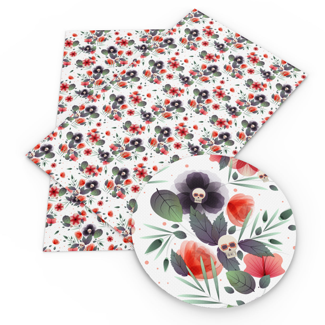 flowerfloral halloween skull ghost skeleton bones fabric