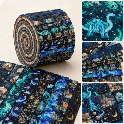 10pcs Wishing Bottle Dark Series Jelly Roll Fabric Strips 2.5X19.7inch Pre-cut 100% Polyester for Patchwork Quilts, Table Runners, Placemats, Tote Bags, Storage Pouches, Makeup Bags, Coasters, Quilt Blocks & Binding