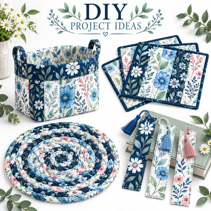 10pcs Vintage Floral Pattern Jelly Roll Fabric Strips 2.5X19.7inch Pre-Cut 100% Polyester For Patchwork Quilts, Table Runners, Placemats, Tote Bags, Storage Pouches, Makeup Bags, Coasters, Quilt Blocks & Binding