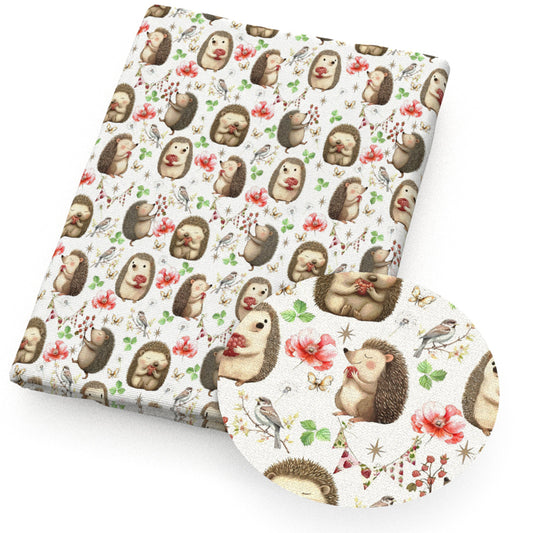 hedgehog flowerfloral fabric