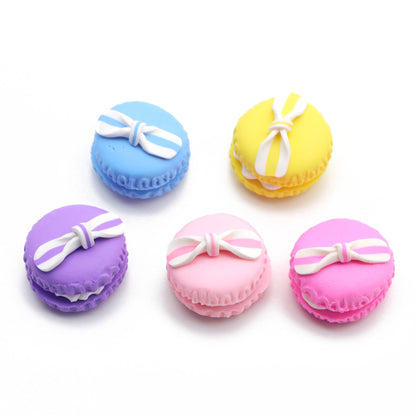 5Pcs Random Mixed Macaron-Shaped Resin Accessories Kit - Decorative Charms for DIY Earrings, Phone Cases, Hair Clips, Keychains, Cups, Sneakers, Refrigerator Stickers, and Creative Crafts - Colorful, Cute, and Versatile Decorations
