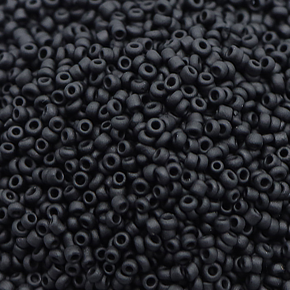 10g/pack Black Series 15/0 Miyuki Seed Beads Plain Solid Color Loose Spacer Acrylic Beads with Hole for Jewelry Making DIY Bracelet Necklace Chain Earrings Charm Bangle Decors Craft Accessories