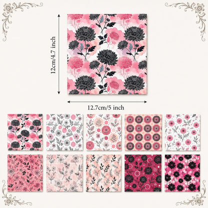 10Pc/Set Flower Dot Series Fat Quarter Fabric, Pre-Cut Square Fabric Assort, Fabric Set, Craft Fabric, Handmade DIY Patchwork Fabric,Home Quilting Sewing Fabric, Packaging Fabric, Scrapbooking Craft Hobbyist