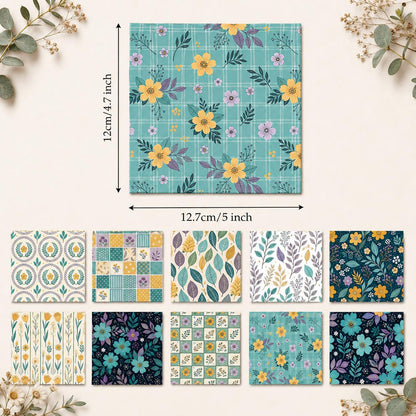 10pcs Charm Pack Set Floral Vintage Style Pattern Handmade DIY with Rich Color and Texture Elements 100% Polyester Patchwork in 10 Design Styles Suitable for Patchwork DIY Craft Projects DIY Wallet Making Gift Giving Bag Making Mother's Day Gift