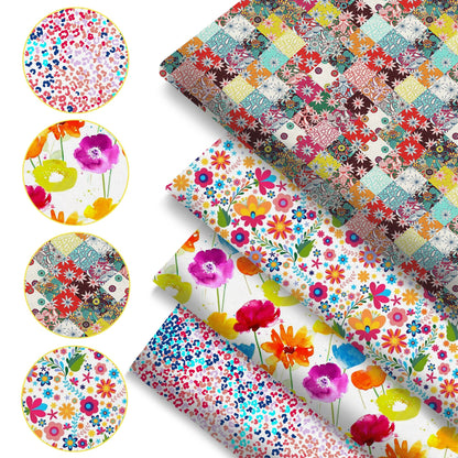 4Pc/set 7.87x7.87inch(20x20cm) flower series Precut Quilting Fabric Fat Quarter Fabric Bundle