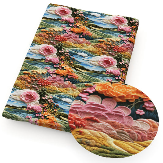 imitation embroidery series flowerfloral fabric