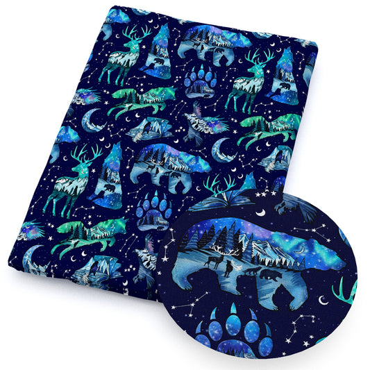 constellation footprint paw wolf deerreindeer giraffe moon fabric