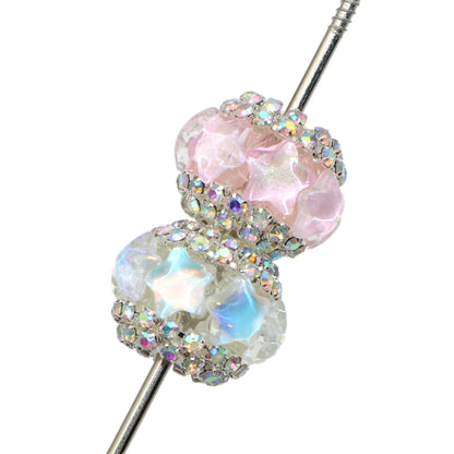 1Pc Faux Rhinestone Acrylic Beads Star Shaped Solid Color Loose Spacer Beads with Hole for Jewelry Making DIY Bracelet Necklace Chain Earrings Charm Bangle Decors Craft Pen Supplies