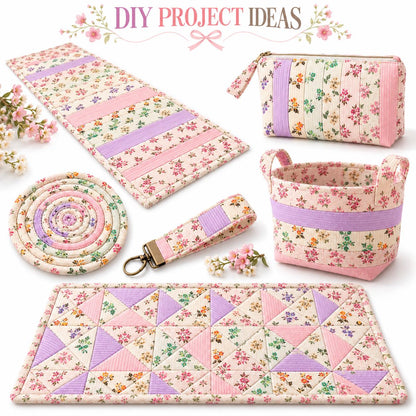 10pcs Vintage Floral Corduroy Fabric Jelly Roll Fabric Strips 2.5X19.7inch Pre-cut 100% Polyester for Patchwork Quilts, Table Runners, Placemats, Tote Bags, Storage Pouches, Makeup Bags, Coasters, Quilt Blocks & Binding Multi-color