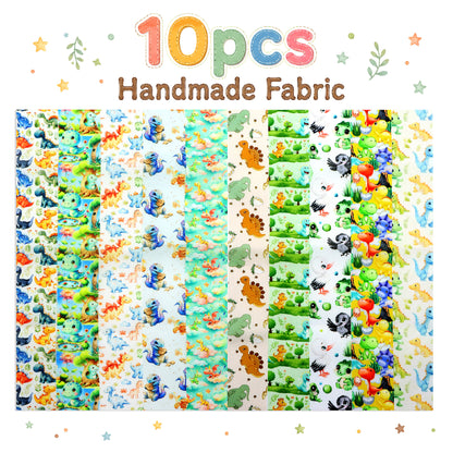 10pcs Vintage Dinosaur Pattern Purple Jelly Roll Fabric Strips 2.5X19.7inch Pre-cut 100% Polyester for Patchwork Quilts, Table Runners, Placemats, Tote Bags, Storage Pouches, Makeup Bags, Coasters, Quilt Blocks & Binding