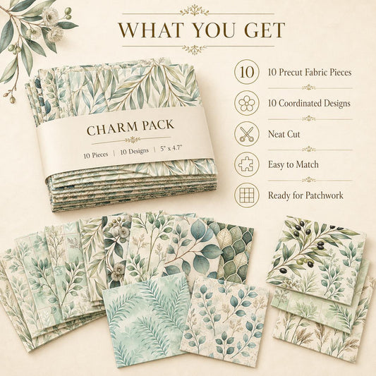 10Pc/Set Blue Leaves Series Fat Quarter Fabric, Pre-Cut Square Fabric Assort, Fabric Set, Craft Fabric, Handmade DIY Patchwork Fabric,Home Quilting Sewing Fabric, Packaging Fabric, Scrapbooking Craft Hobbyist