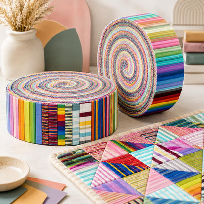10pcs Vintage Striped Jelly Roll Fabric Strips 2.5X19.7inch Pre-Cut 100% Polyester For Patchwork Quilts, Table Runners, Placemats, Tote Bags, Storage Pouches, Makeup Bags, Coasters, Quilt Blocks & Binding