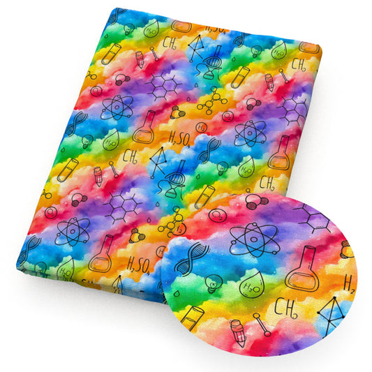 back to school supplies paint splatter rainbow color chemistry fabric