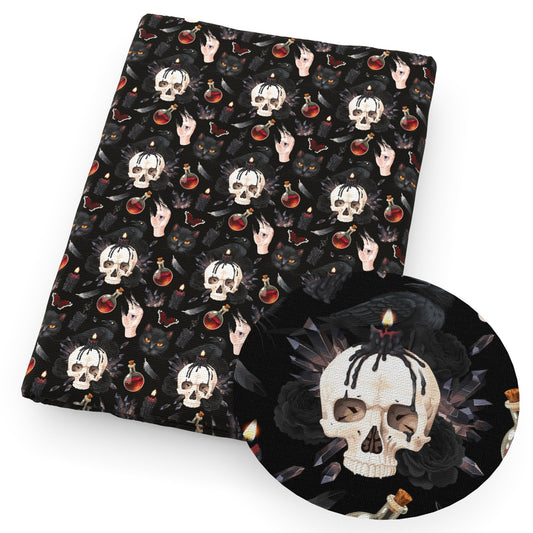 skull ghost skeleton bones rhinestonesartificial diamond wine bottle candles butterfly feather halloween fabric