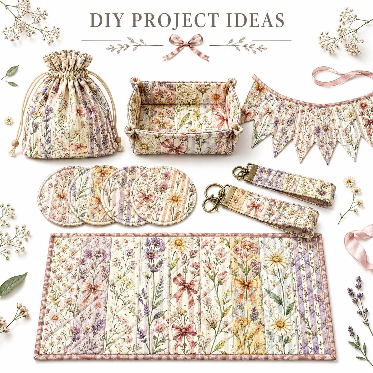 10pcs Vintage Floral Pattern Jelly Roll Fabric Strips 2.5X19.7inch Pre-Cut 100% Polyester For Patchwork Quilts, Table Runners, Placemats, Tote Bags, Storage Pouches, Makeup Bags, Coasters, Quilt Blocks & Binding
