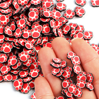 10g Animals Footprint Nail Art Polymer Clay Slices-Unscented,Vibrant Dog Bear Slime Charms for Lip Gloss Making, Resin, and Nail Art Decorations - Perfect for DIY Crafts and Creative Projects