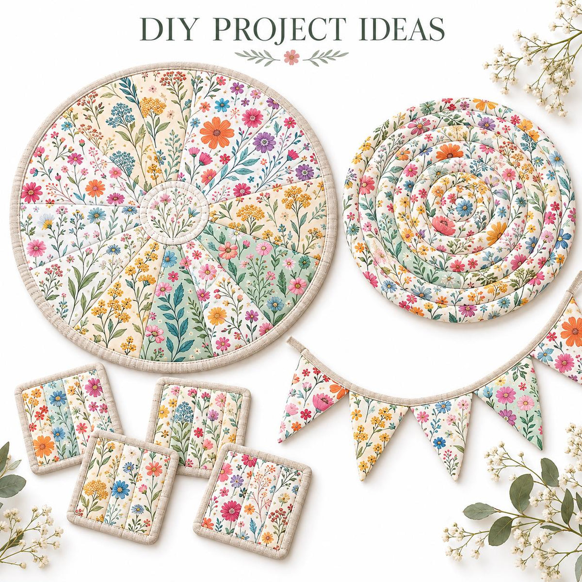 10pcs Vintage Floral Pattern Jelly Roll Fabric Strips 2.5X19.7inch Pre-Cut 100% Polyester For Patchwork Quilts, Table Runners, Placemats, Tote Bags, Storage Pouches, Makeup Bags, Coasters, Quilt Blocks & Binding