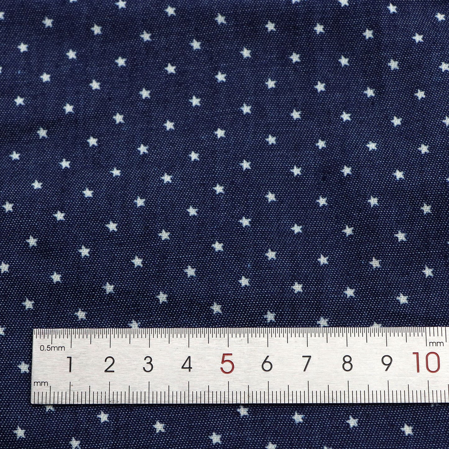 1pc Mini Star Print Denim Fabric - 59x19.68inch Precut for DIY Quilting, Sewing, Craft Projects, Party Decorations, Hair Ties, Bags & Wallet Making - Vibrant Blue with White Star Pattern, Craft Project Material | Decorative Fabric | Precut Material
