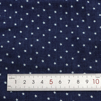 1pc Mini Star Print Denim Fabric - 59x19.68inch Precut for DIY Quilting, Sewing, Craft Projects, Party Decorations, Hair Ties, Bags & Wallet Making - Vibrant Blue with White Star Pattern, Craft Project Material | Decorative Fabric | Precut Material