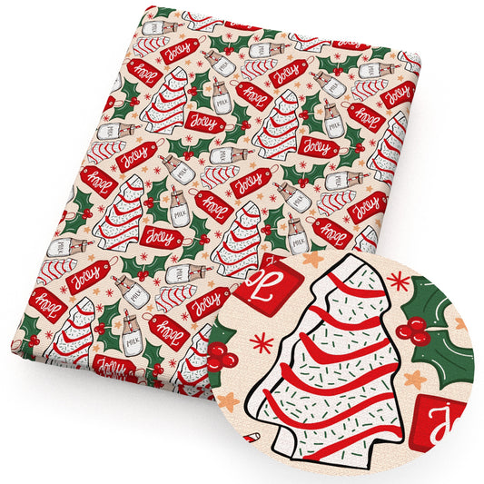 christmas day milk christmas tree fabric
