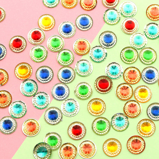 20pcs Mixed Colors Round Shaped Acrylic Charms - Transparent 3D Flatback Resin Cabochons for DIY Jewelry, Earrings, Bracelets & More - Perfect for Crafting Gifts, Phone Cases, Water Bottles & Hair Accessories