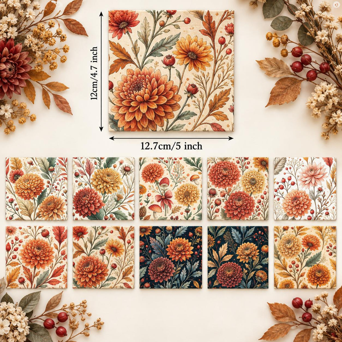 10Pc/Set Flower Series Fat Quarter Fabric, Pre-Cut Square Fabric Assort, Fabric Set, Craft Fabric, Handmade DIY Patchwork Fabric,Home Quilting Sewing Fabric, Packaging Fabric, Scrapbooking Craft Hobbyist