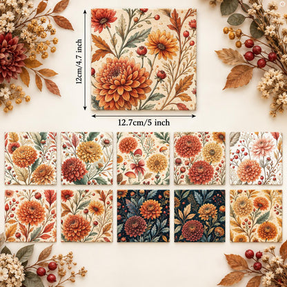 10Pc/Set Flower Series Fat Quarter Fabric, Pre-Cut Square Fabric Assort, Fabric Set, Craft Fabric, Handmade DIY Patchwork Fabric,Home Quilting Sewing Fabric, Packaging Fabric, Scrapbooking Craft Hobbyist