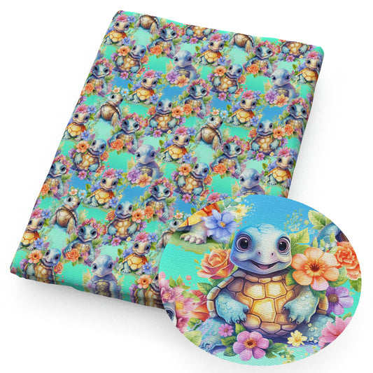 turtle tortoise flowerfloral fabric