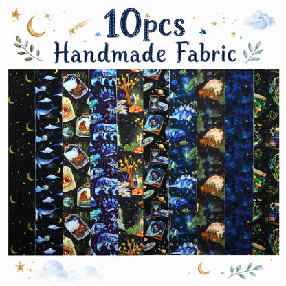 10pcs Wishing Bottle Dark Series Jelly Roll Fabric Strips 2.5X19.7inch Pre-cut 100% Polyester for Patchwork Quilts, Table Runners, Placemats, Tote Bags, Storage Pouches, Makeup Bags, Coasters, Quilt Blocks & Binding
