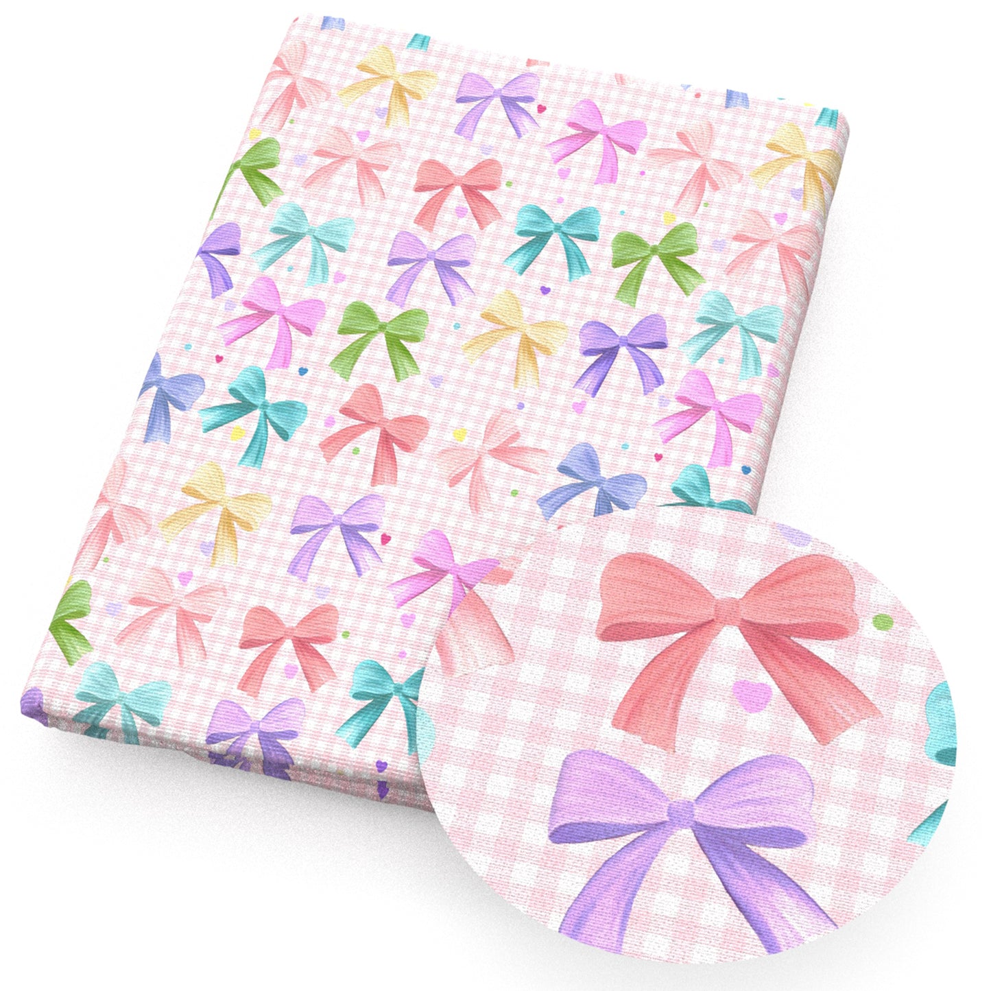 plaid grid pink series bowknotbows fabric