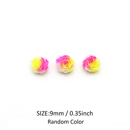 50pcs Acrylic Resin Rose Flower Charms - Glow In The Dark Series 3D Cabochons for DIY Phone Cases, Keychains, Fridge Decor & Accessories