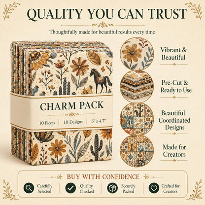 10pcs Charm Pack Set Pink Flower Pattern Vintage Style Pattern Handmade DIY with Rich Color and Texture Elements 100% Polyester Patchwork in 10 Design Styles Suitable for Patchwork DIY Craft Projects DIY Wallet Making Gift Giving Bag Making Mother's Day G