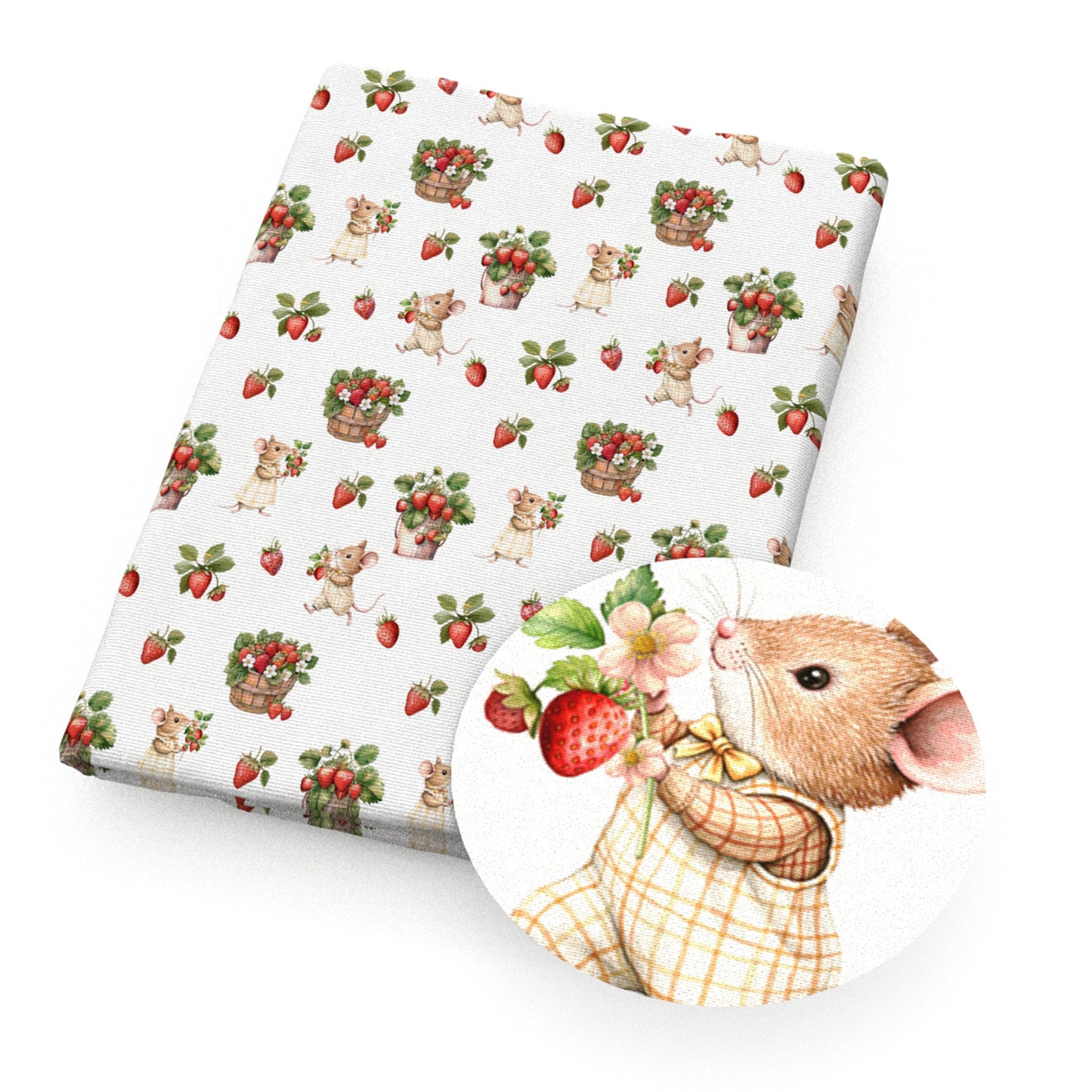 mouse strawberry fabric