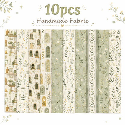 10pcs Vintage Floral Plant Pattern Jelly Roll Fabric Strips 2.5X19.7inch Pre-Cut 100% Polyester For Patchwork Quilts, Table Runners, Placemats, Tote Bags, Storage Pouches, Makeup Bags, Coasters, Quilt Blocks & Binding