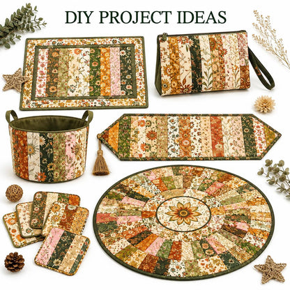 10pcs Vintage Floral Pattern Jelly Roll Fabric Strips 2.5X19.7inch Pre-Cut 100% Polyester For Patchwork Quilts, Table Runners, Placemats, Tote Bags, Storage Pouches, Makeup Bags, Coasters, Quilt Blocks & Binding