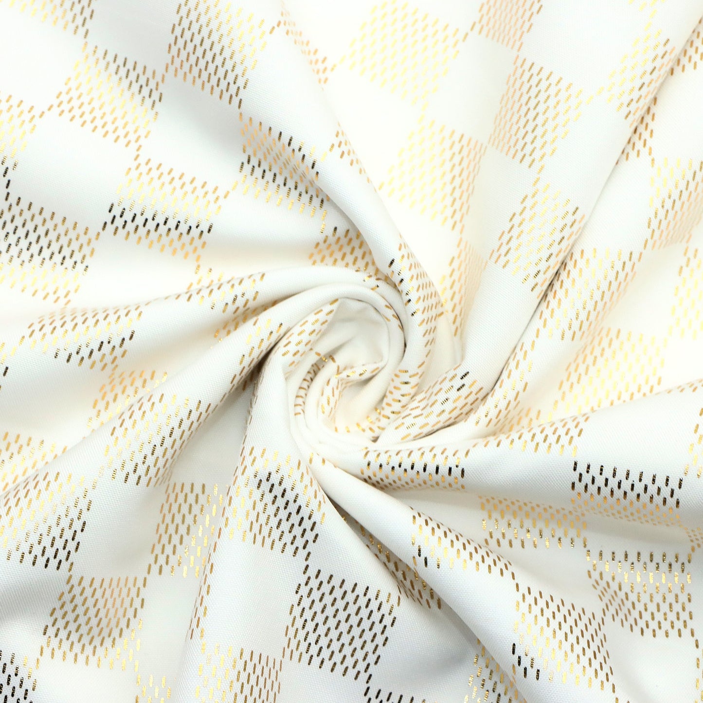1pc Golden Foil Chessboard Pattern Polyester Fabric,59x19.68inch Pre-cut 100% Polyester Fabric,Vibrant Tartan Plaid Grid Designs,Hand Wash Only,Perfect for Wedding Decor, Crafts, Sewing, Drapes & Home Decor - DIY Special Occasions Fabric