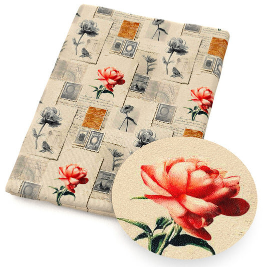 stamp flowerfloral newspaper obsolescence daisy fabric