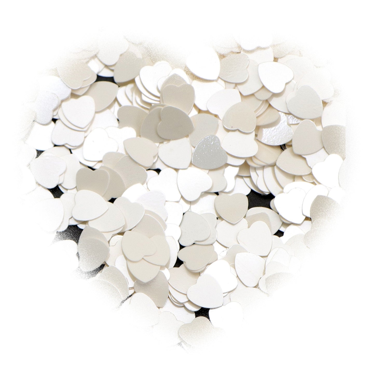 10g Pack White Color Series Heart Sequins, Valentine's Day Plastic DIY Bead Jewelry, Nail Art Filler, Professional Manicure Supplies, Holiday Nail Design Accessories