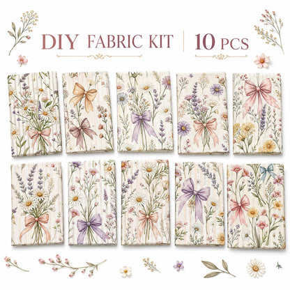 10pcS Charm Pack Set Floral Pattern VIntage Style Handmade DIY With Rich Color and Texture Elements 100% Polyester Patchwork in 10 Design Styles Suitable For Patchwork DIY Craft Projects DIY Wallet Making Gift Giving Bag Making Mother's Day Gift